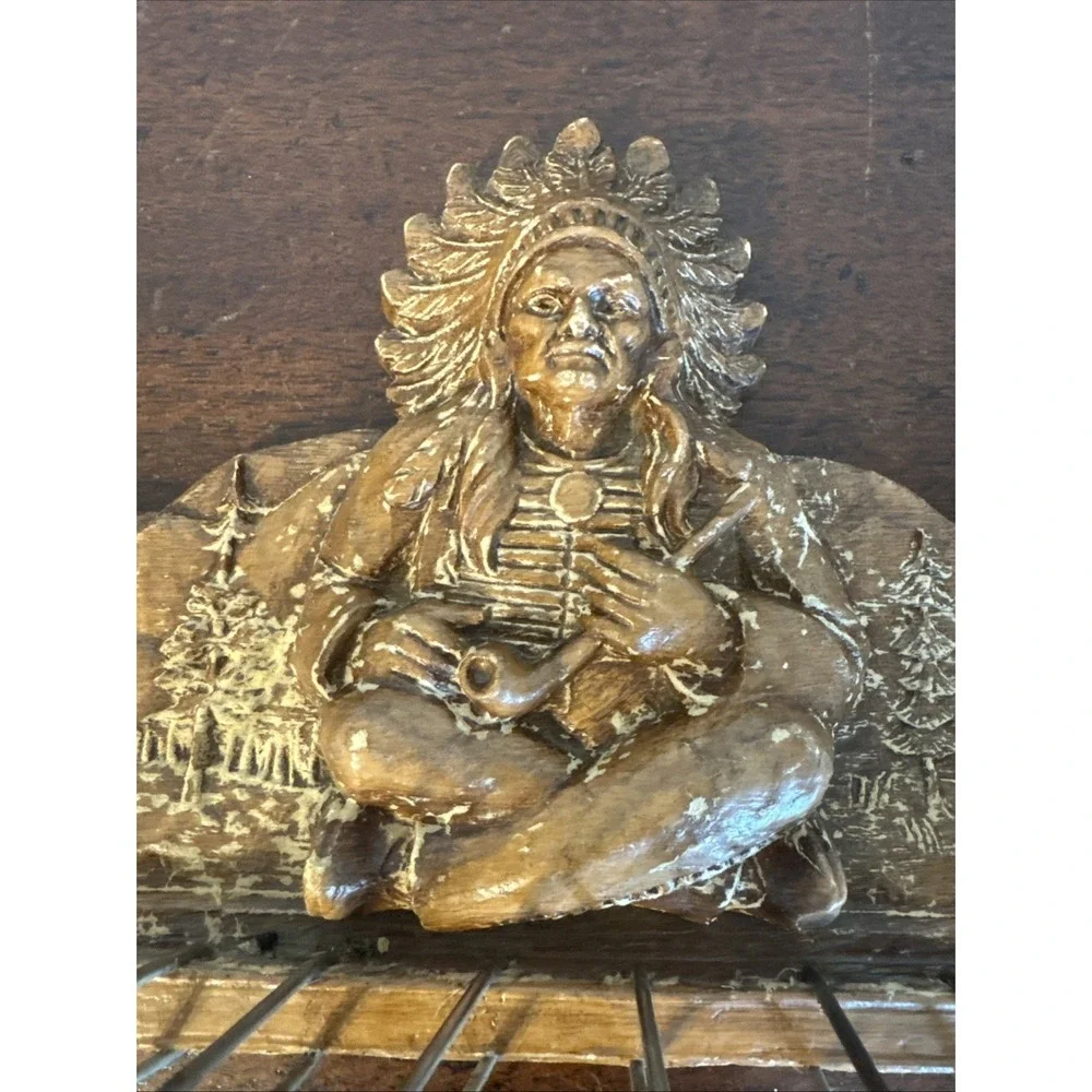 Vintage Niagra Falls Native American Smoking Pipe Tie Hanger Jewelry Storage Org